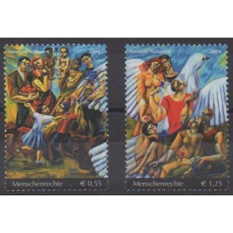 United Nations (UN - Vienna) - 2004 - Nb 442/443 - Paintings - Human Rights