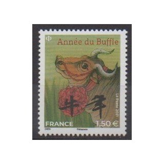 Buy this stamp of France of the year 2021 (Année du buffle - 1.50 - Petit format).