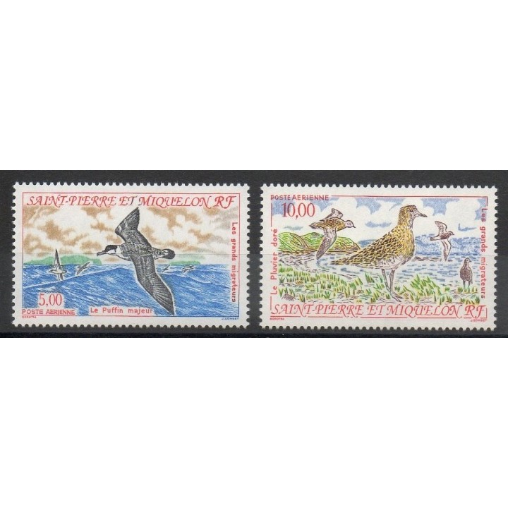 Timbres - oiseaux - Saint-Pierre et Miquelon - Poste aérienne - 1993- No PA 72/ PA 73