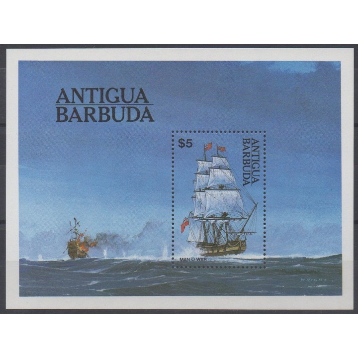 Timbres - Thème bateaux - Antigua et Barbuda - 1984 - No BF 75