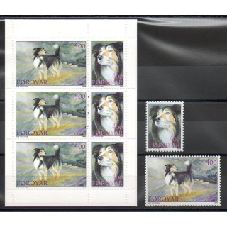 Timbres - chiens - Féroé (Iles) - 1994- No 258/259 et carnet