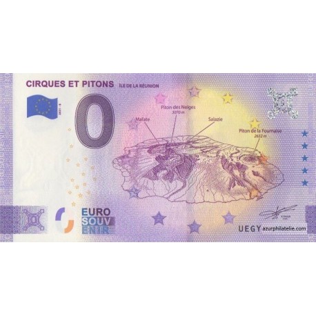 Euro banknote memory - 974 - La Réunion - Cirques et Pitons - 2021-8