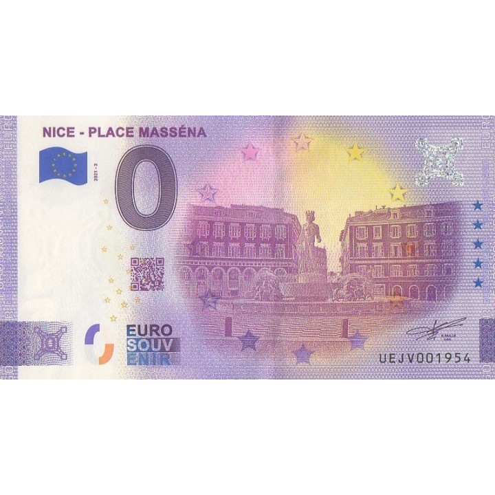 Billet souvenir touristique - 2021-2 - Nice - Place Masséna - (Alpes-Maritimes)