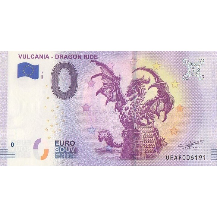 Billet souvenir touristique - 2019-4 - Vulcania - Dragon Ride - (Puy-de-Dôme)