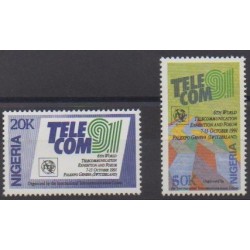 Nigeria - 1991 - Nb 579/580 - Telecommunications
