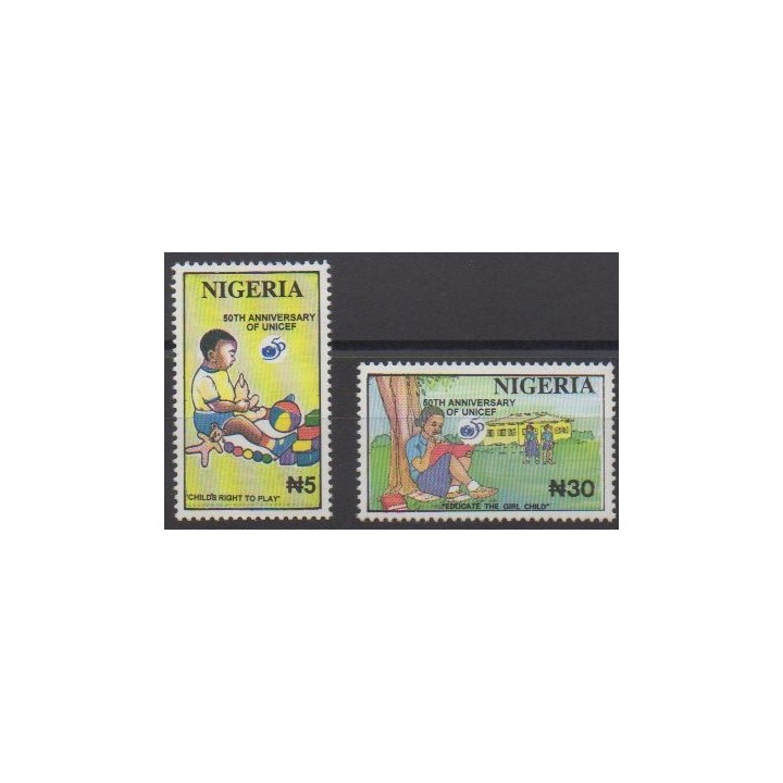 Buy this set of stamps of Nigeria of the year 1996 (Nb 664/665).