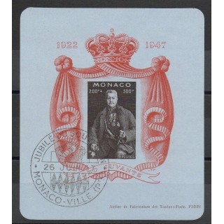 Timbres  - Monaco - Blocs et feuillets  - 1947 - No BF 2A - oblitéré - papier bleuté