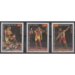 Acheter cette série de timbres de Polynésie de l'année 2002 (No 669/671).