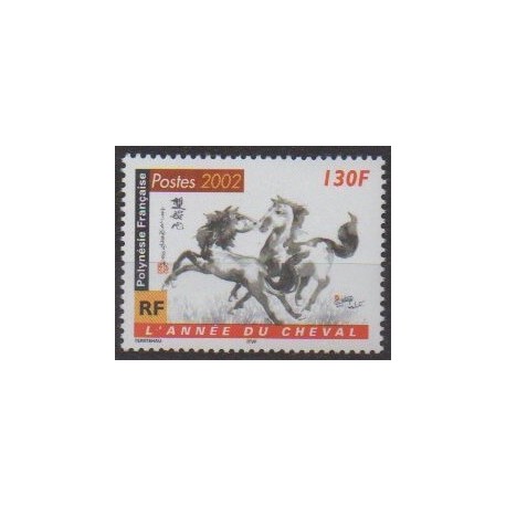 Polynesia - 2002 - Nb 656 - Horoscope - Horses