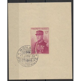 Timbres  - Monaco - Blocs et feuillets  - 1938 - No BF 1 - oblitéré - Papier crème