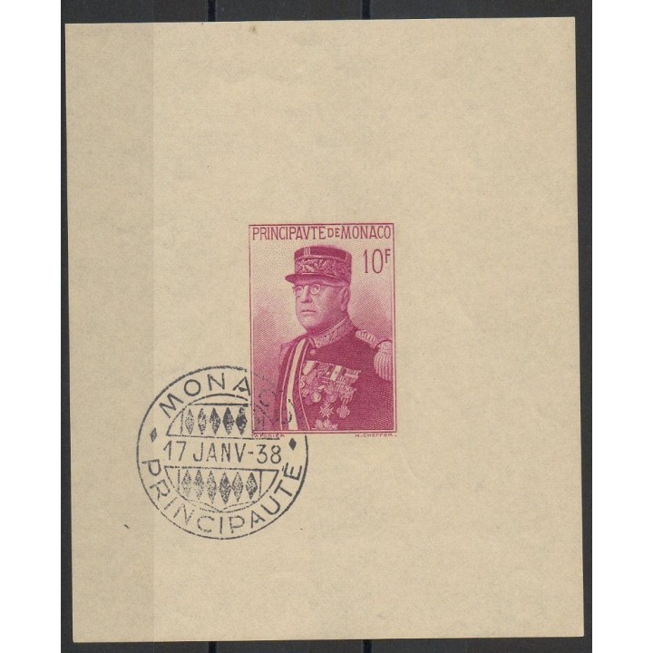 Stamps  - Monaco - Blocks and sheets - 1938 - Nb BF 1 - oblitéré - Papier crème