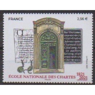 Acheter ce timbre de France de l'année 2021 (Ecole nationale des Chartes).