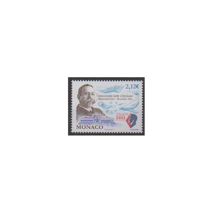 Buy this stamp of Monaco of the year 2021 (Discours de l'océan).