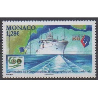 Buy this stamp of Monaco of the year 2021 (Organisation Hydrographique Internationale).