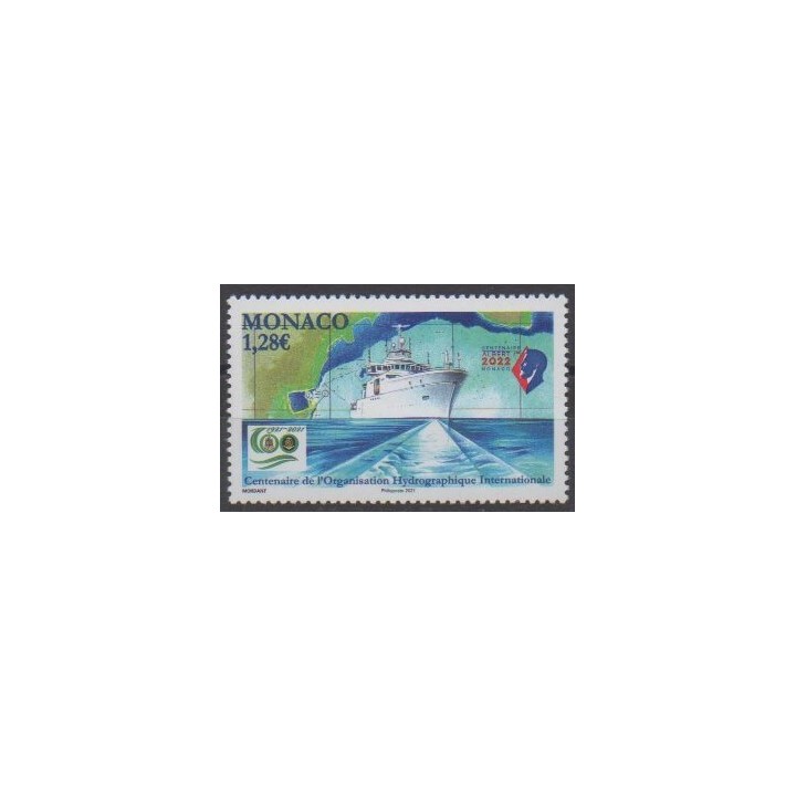 Acheter ce timbre de Monaco de l'année 2021 (Organisation Hydrographique Internationale).