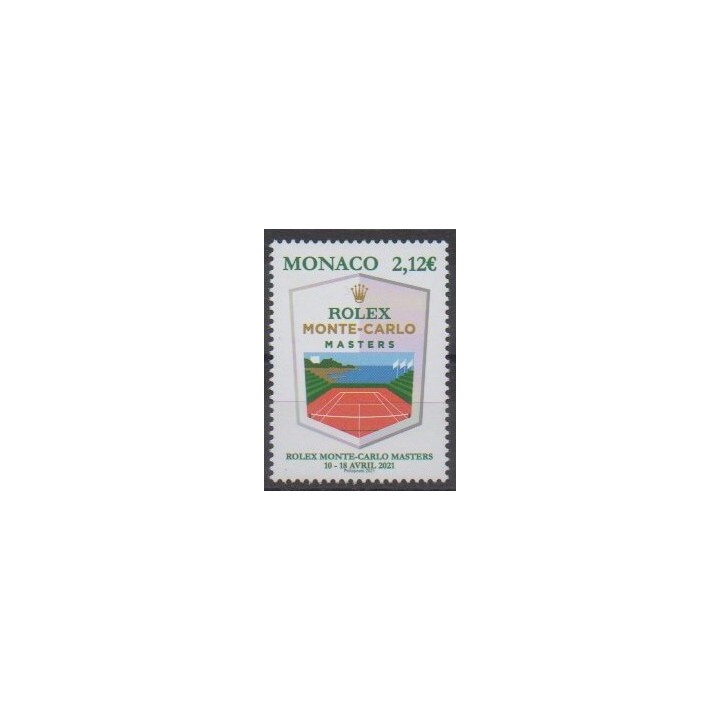 Buy this stamp of Monaco of the year 2021 (Rolex Monte-Carlo masters).