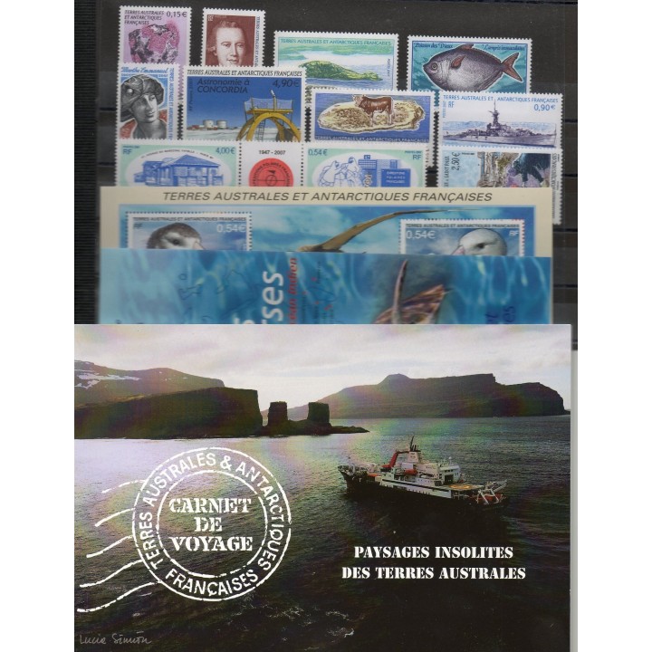 Timbres  - Terres Australes et Antarctiques Françaises - Année complète - 2007 - No 453/493 - BF 17/BF18 - carnet voyage