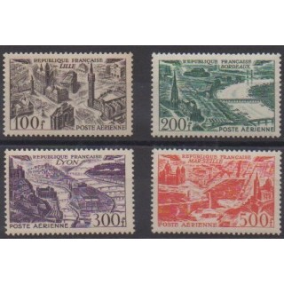 Acheter ces timbres de poste aérienne française de l'année 1949 (No PA24/PA27).