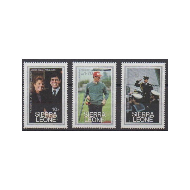 Acheter cette série de timbres de Sierra Leone de l'année 1986 (No 723/725).