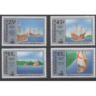 Timbres - Thème bateaux - Dominique - 1991 - No 1291-1294