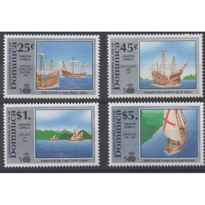Timbres - Thème bateaux - Dominique - 1991 - No 1291-1294