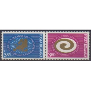 Buy this set of stamps of Romania of the year 1973 (Nb 2755/2756).