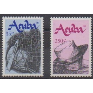 Acheter cette série de timbres d'Aruba (Antilles néerlandaises) de l'année 1991 (No 95/96).