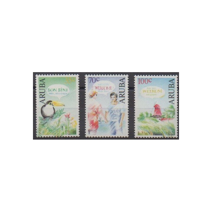 Acheter cette série de timbres d'Aruba (Antilles néerlandaises) de l'année 1991 (No 100/102).