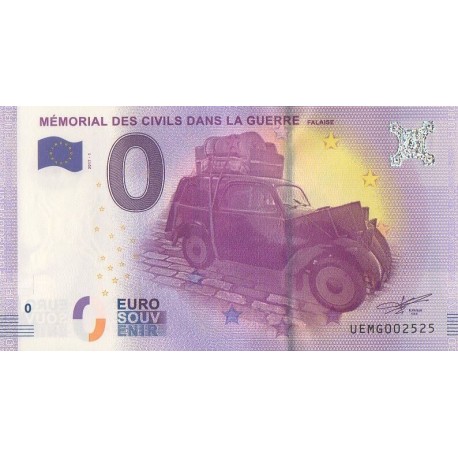 Euro banknote memory - 14 - Memorial des civils dans la guerre - 2017-1 - Nb 2525