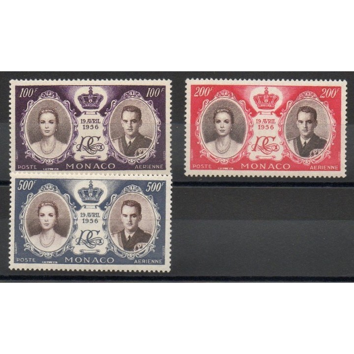 Timbres  - Monaco - Poste aérienne - 1956 - No PA63/PA65