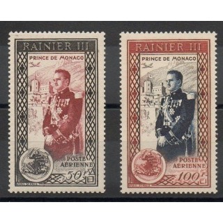 Timbres  - Monaco - Poste aérienne - 1950 - No PA49/PA50