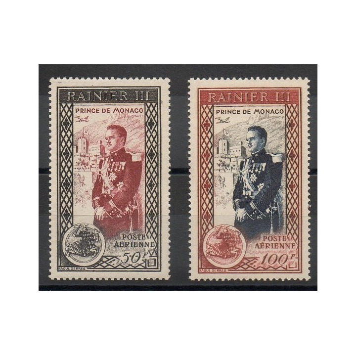 Timbres  - Monaco - Poste aérienne - 1950 - No PA49/PA50