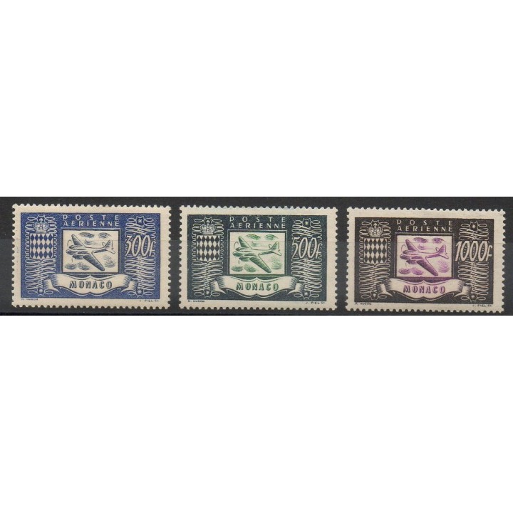 Timbres  - Monaco - Poste aérienne - 1949 - No PA42/PA44