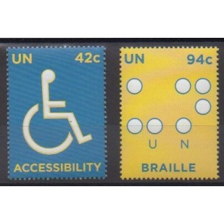 Acheter cette série de timbres des Nations Unies (bureau de New-York) de l'année 2008 (No 1075/1076).
