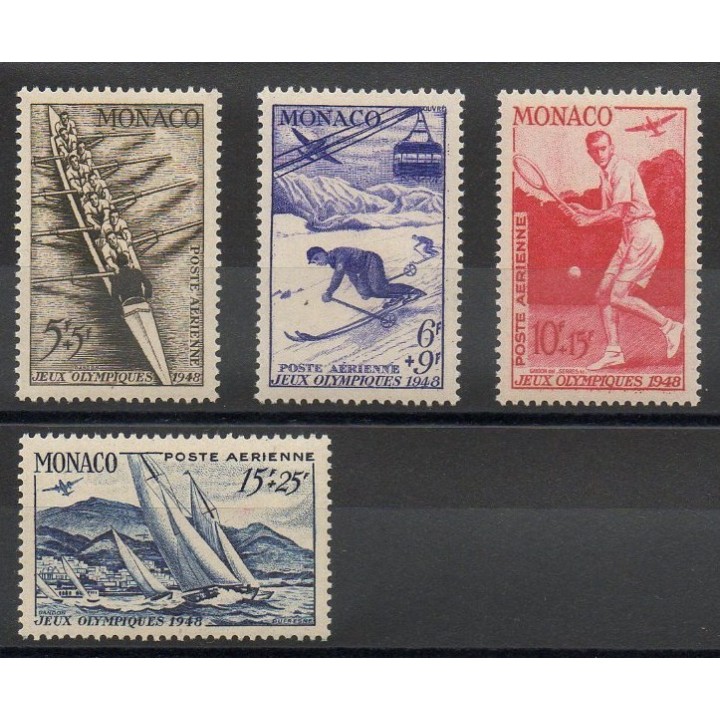 Timbres  - Monaco - Poste aérienne - 1948 - No PA32/PA35