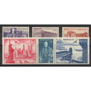 Timbres  - Monaco - Poste aérienne - 1947 - No PA22/PA27