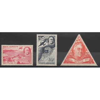 Timbres  - Monaco - Poste aérienne - 1946 - No PA19/PA21