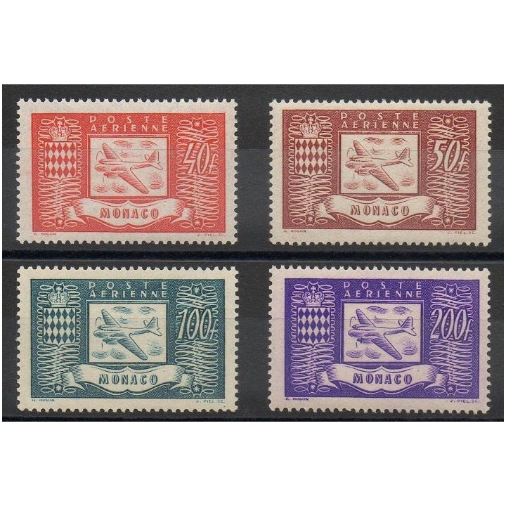 Timbres  - Monaco - Poste aérienne - 1946 - No PA15/PA18