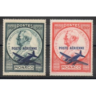 Timbres  - Monaco - Poste aérienne - 1946 - No PA13/PA14