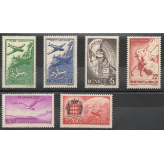 Timbres  - Monaco - Poste aérienne - 1941 - No PA2/PA7