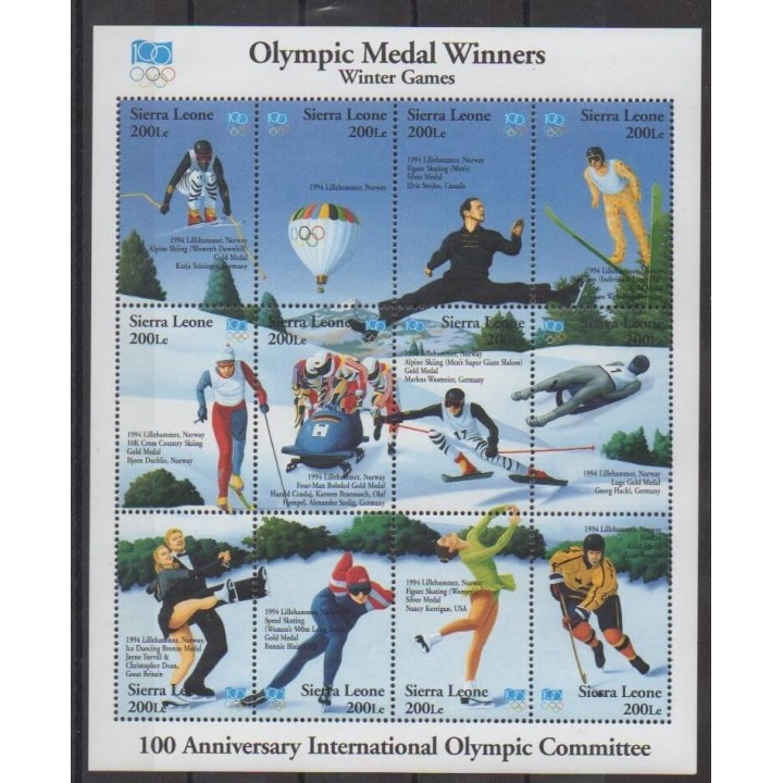 Acheter cette série de timbres de Sierra Leone de l'année 1994 (No 1897/1908).