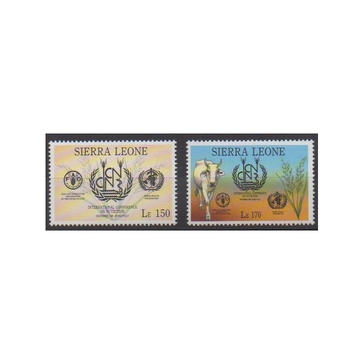 Buy this set of stamps of Sierra Leone of the year 1992 (Nb 1627/1628).