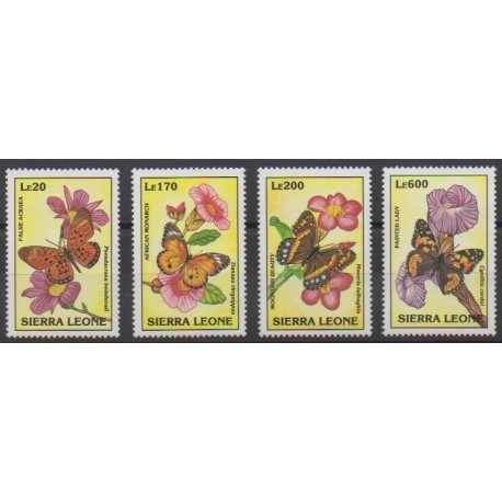 Sierra Leone - 1993 - No 1747/1750 - Insectes - Fleurs