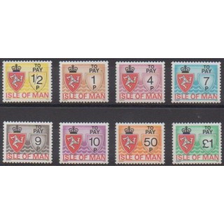 Acheter cette série de timbres de l'île de Man  de l'année 1975 (No T17/T24).
