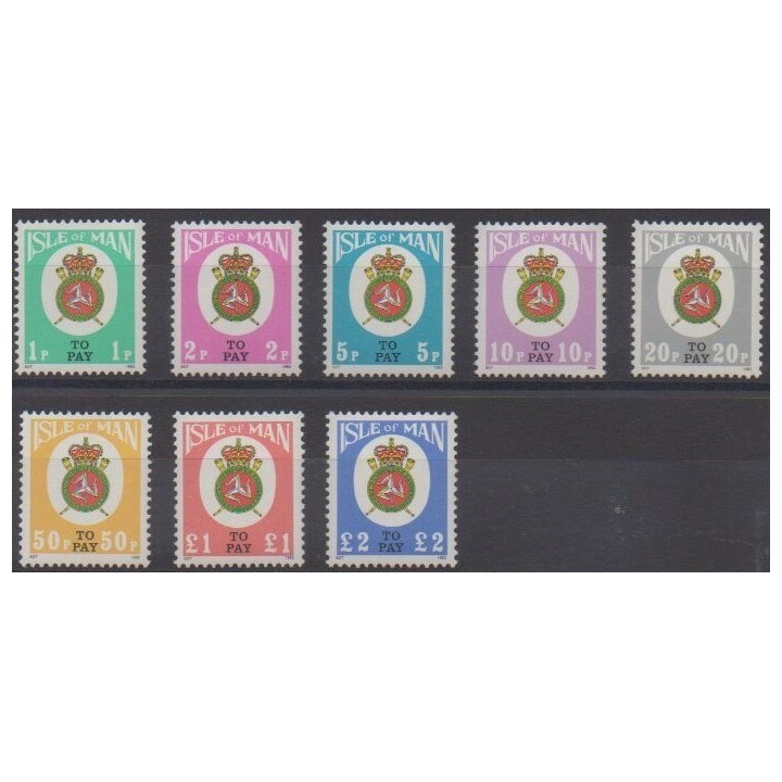 Acheter cette série de timbres de l'île de Man  de l'année 1982 (No T25/T32).