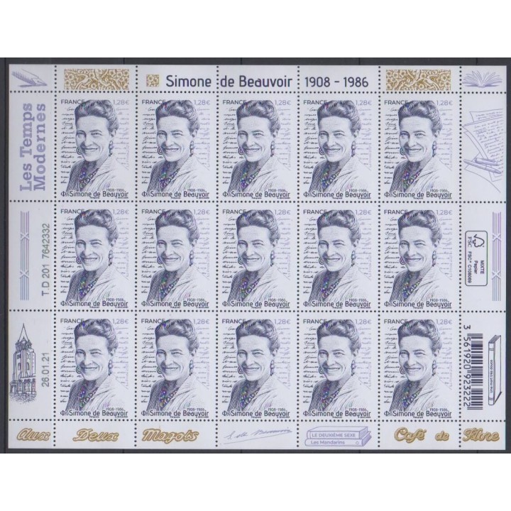 Acheter ce feuillet de France de l'année 2021 (No F18 - Simone de Beauvoir).