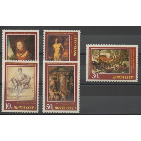 Timbres - peinture - Russie - 1987- No 5409/5413