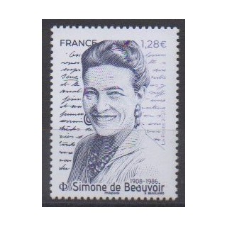 Buy this stamp of France of the year 2021 (Simone de Beauvoir).