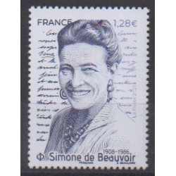 France - Poste - 2021 - No 5474 - Littérature - Simone de Beauvoir