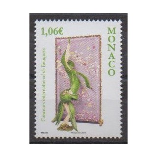 Buy this stamp of Monaco of the year 2021 (Concours international de bouquets).